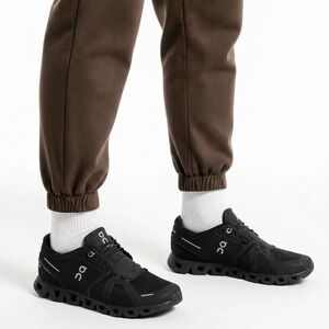 On Cloud 5 Running Shoes Men 7.5 Black Lightweight CloudTec Sneakers Gym Running